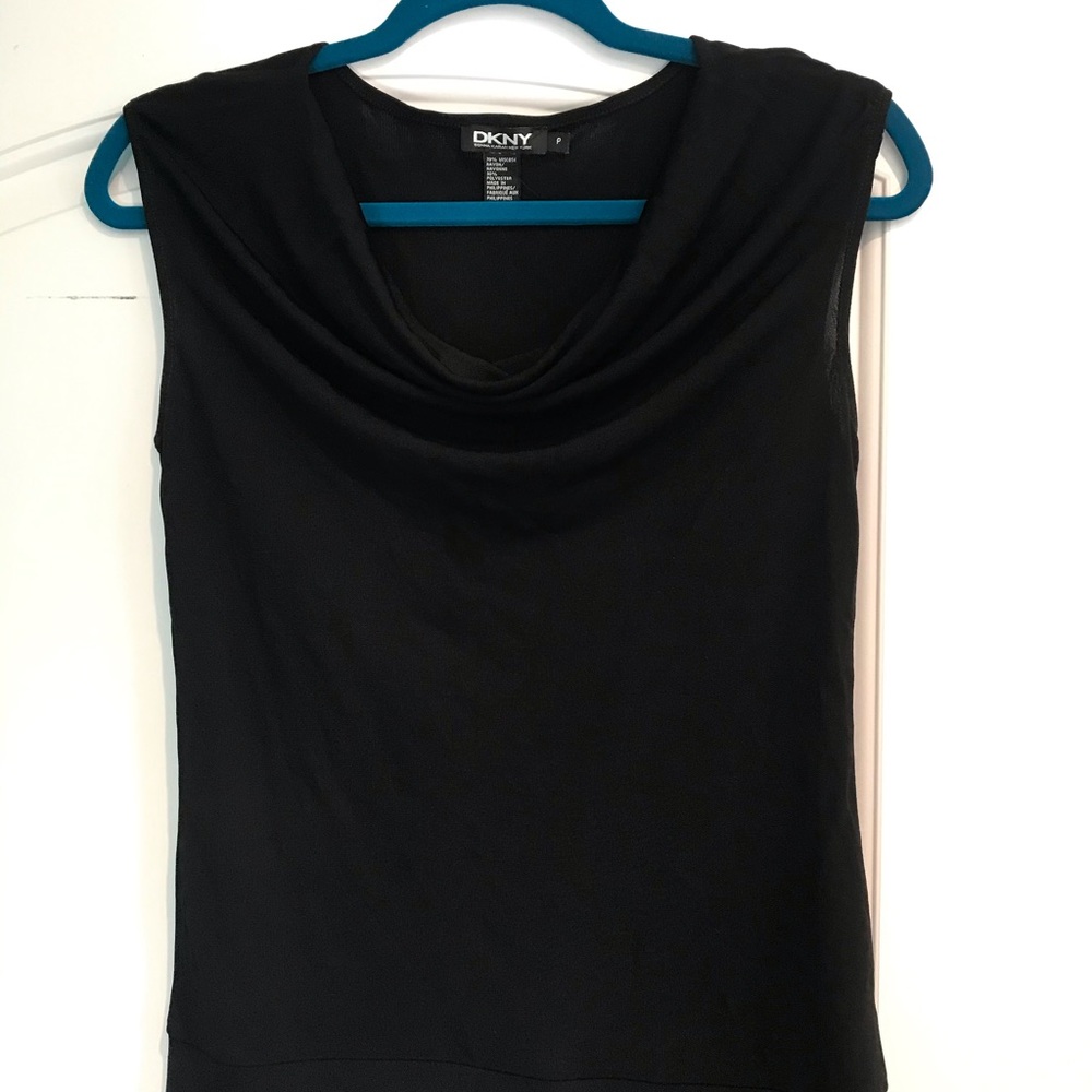 Black DKNY top.